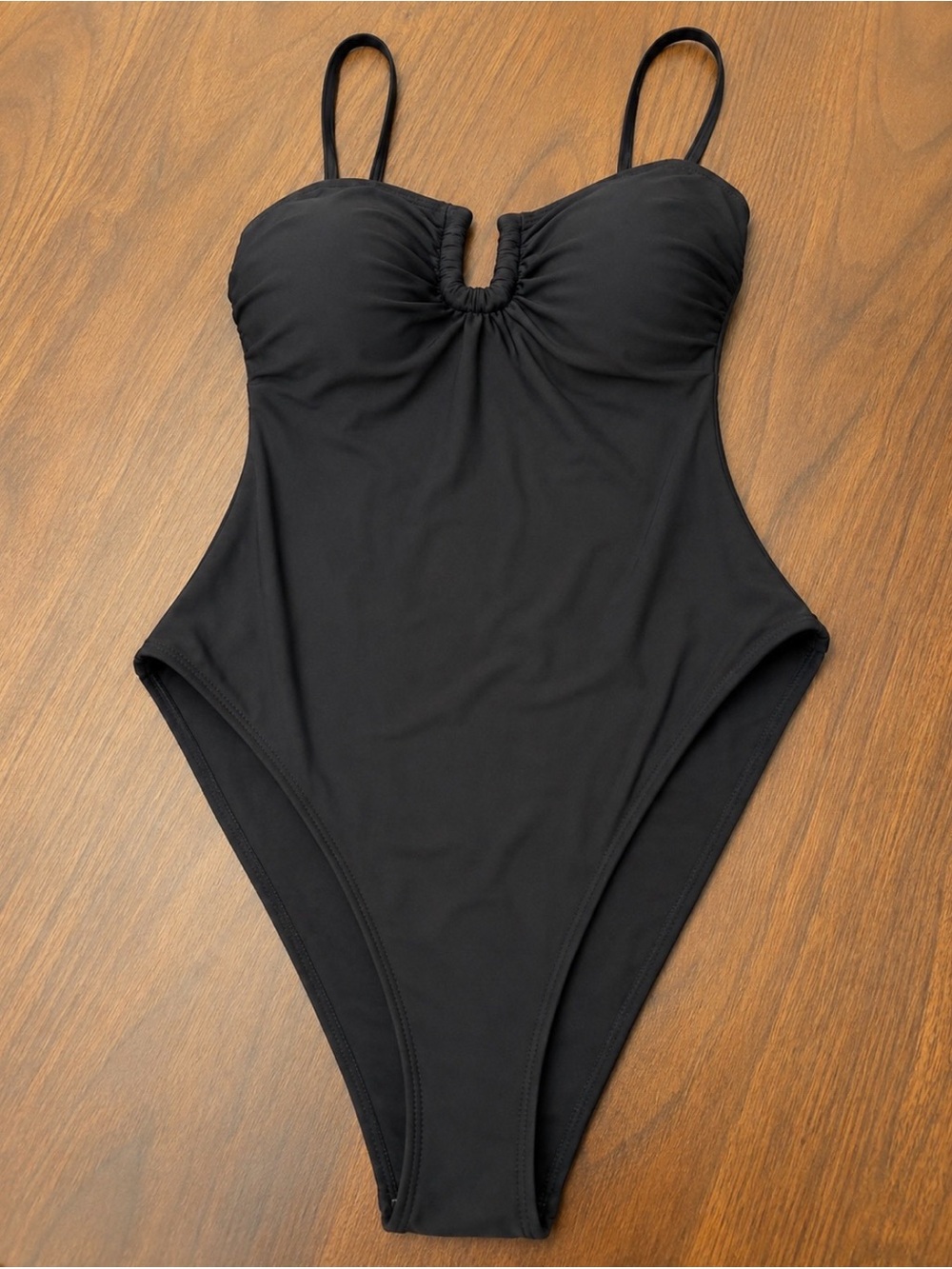 Caroline Constas Black Ruched One Piece Swimsuit Size S/P